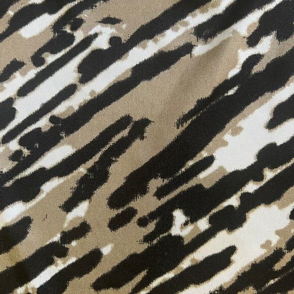 Alfani Sleeveless Cowl Neck Blouse Size 6 Animal Print Beige Black Stretch Knit - Picture 3 of 7